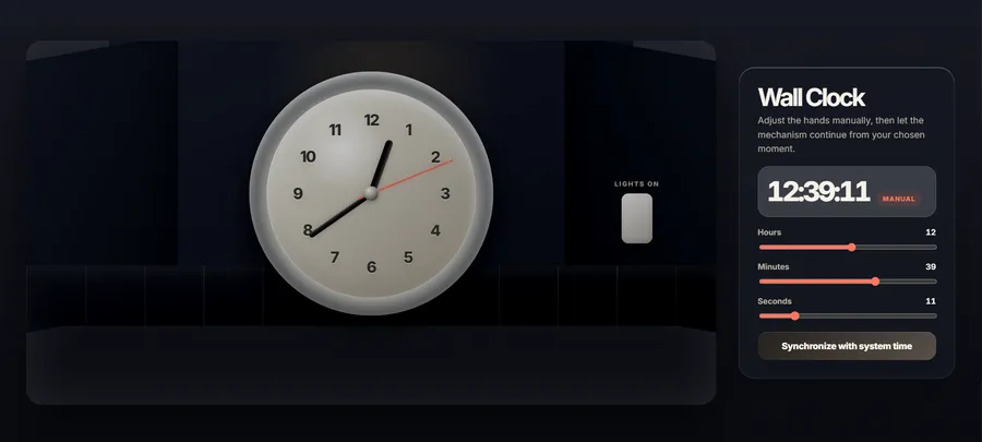 Placeholder image for pi.dev 3D wall clock website preview